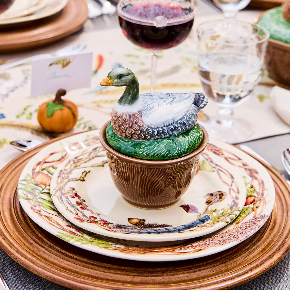 Forest Walk Duck Bowl with Lid in Multi