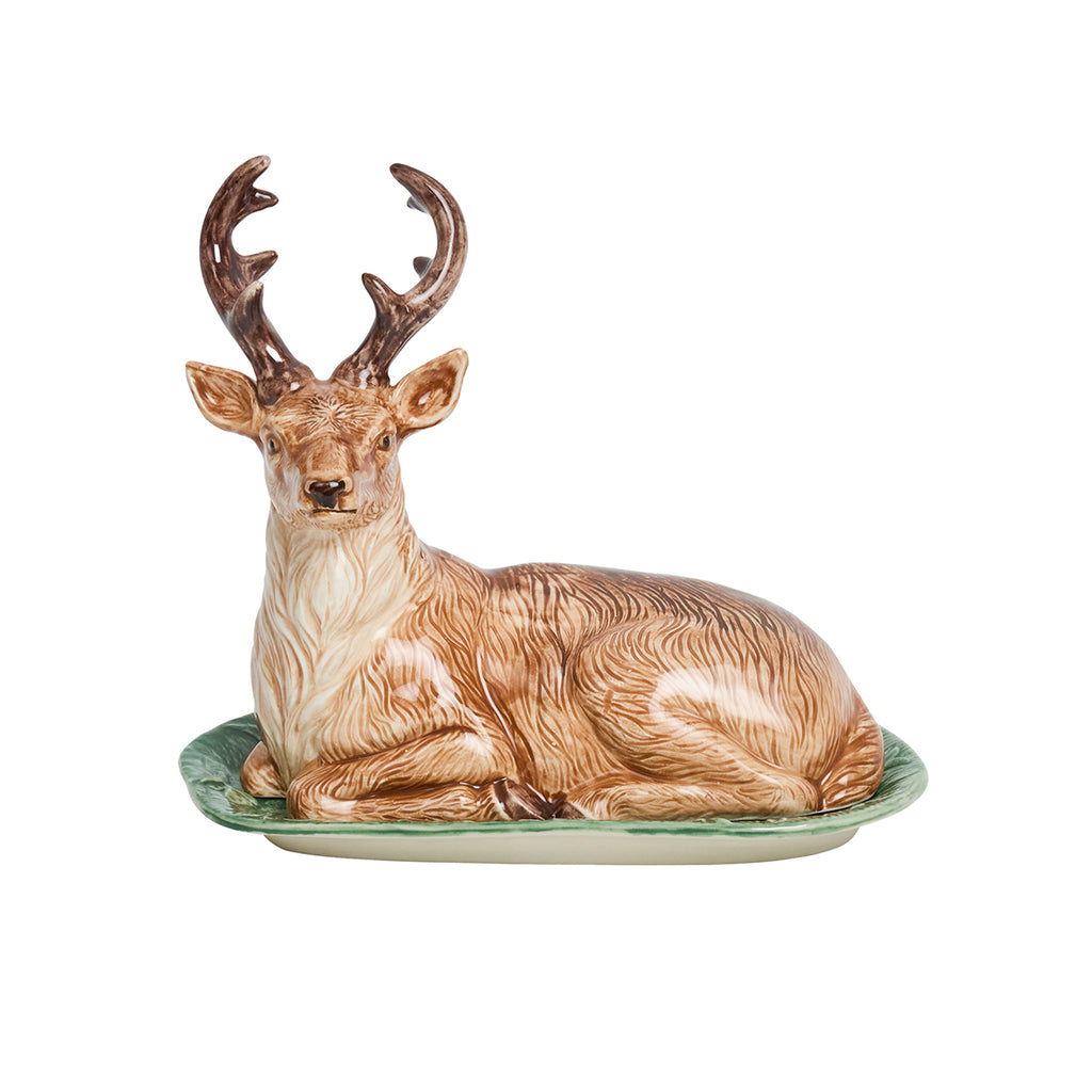 Forest Walk Stag Butter Dish in Multi