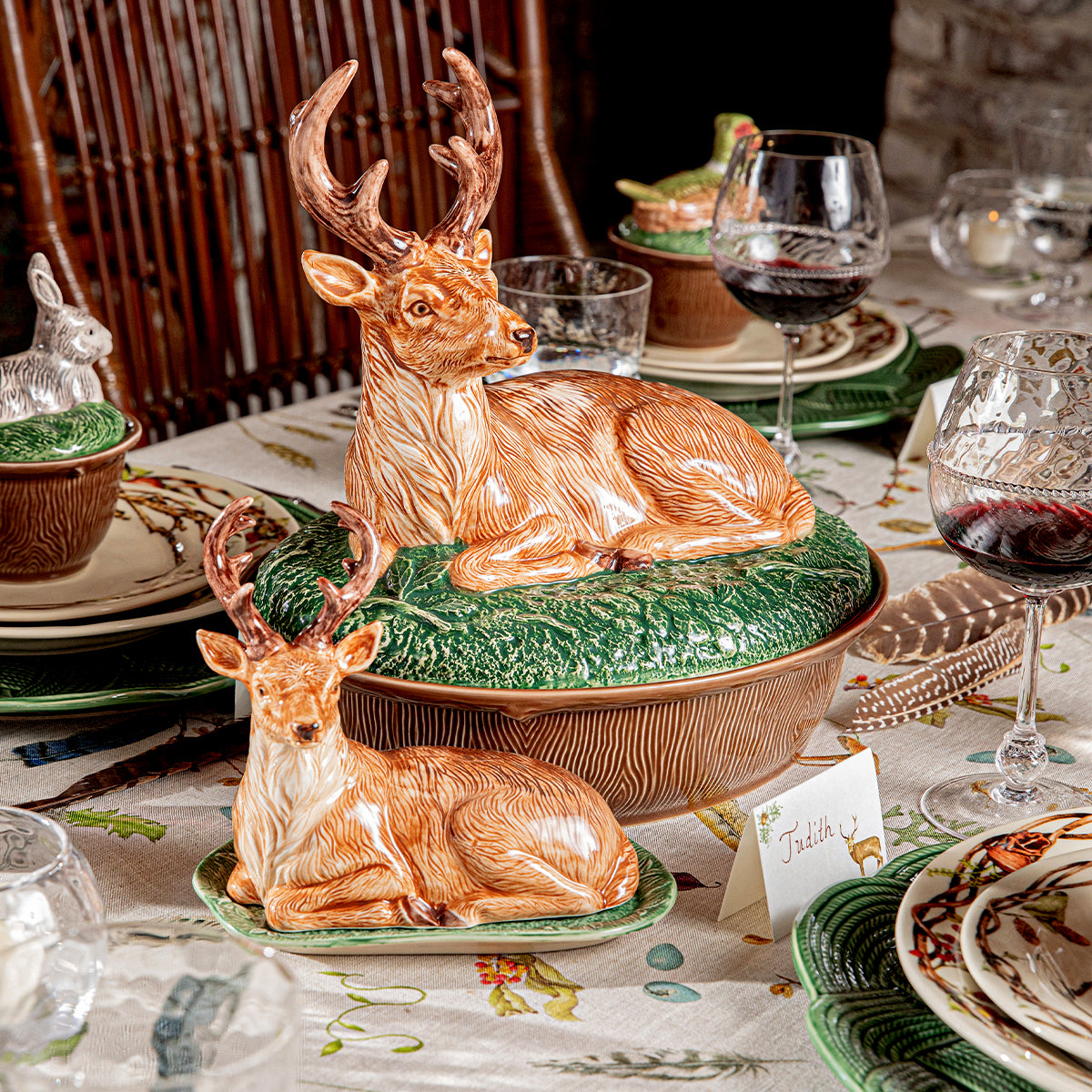 Forest Walk Stag Butter Dish in Multi