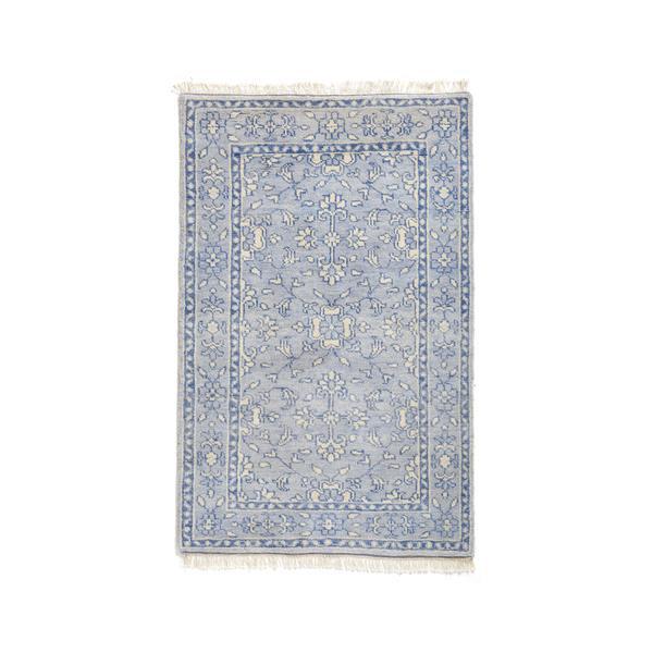 Emma Floral Area Rug in Soft Blue