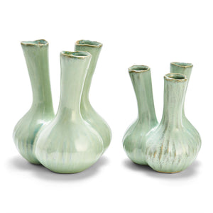 Celadon 3 Stem Vase, Set of 2