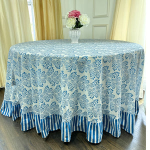 Kelli Tablecloth in Cabana Blue