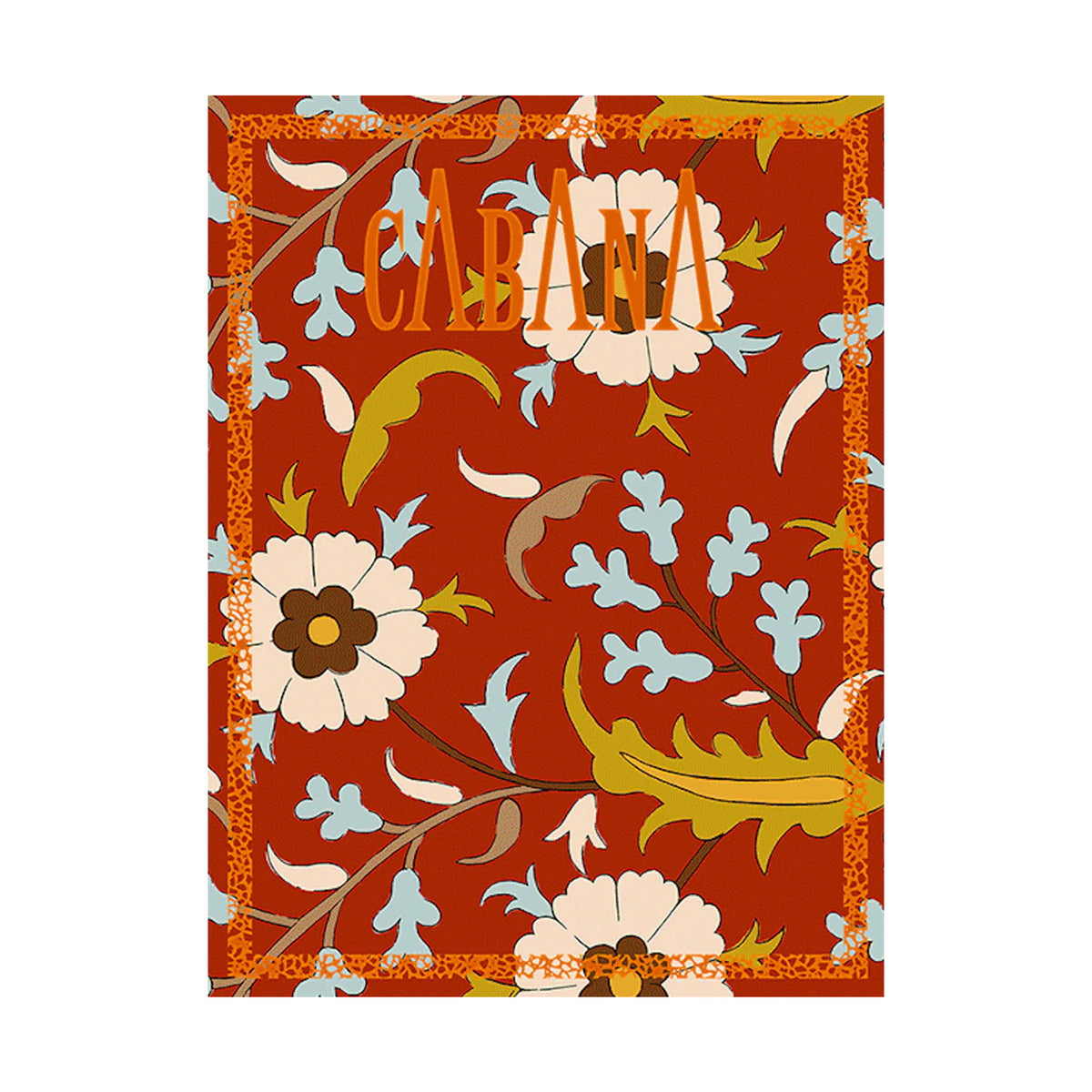 Front cover of Cabana Magazine N16 showing orange CABANA title and floral pattern on rust-red background