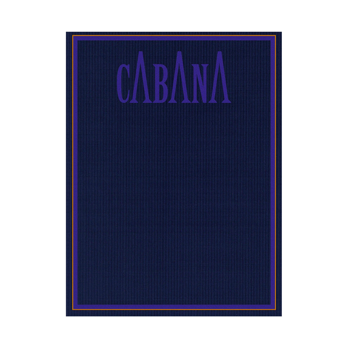 Front cover of Cabana Magazine issue 19 showing large purple CABANA title and double purple and gold border on a navy textured background