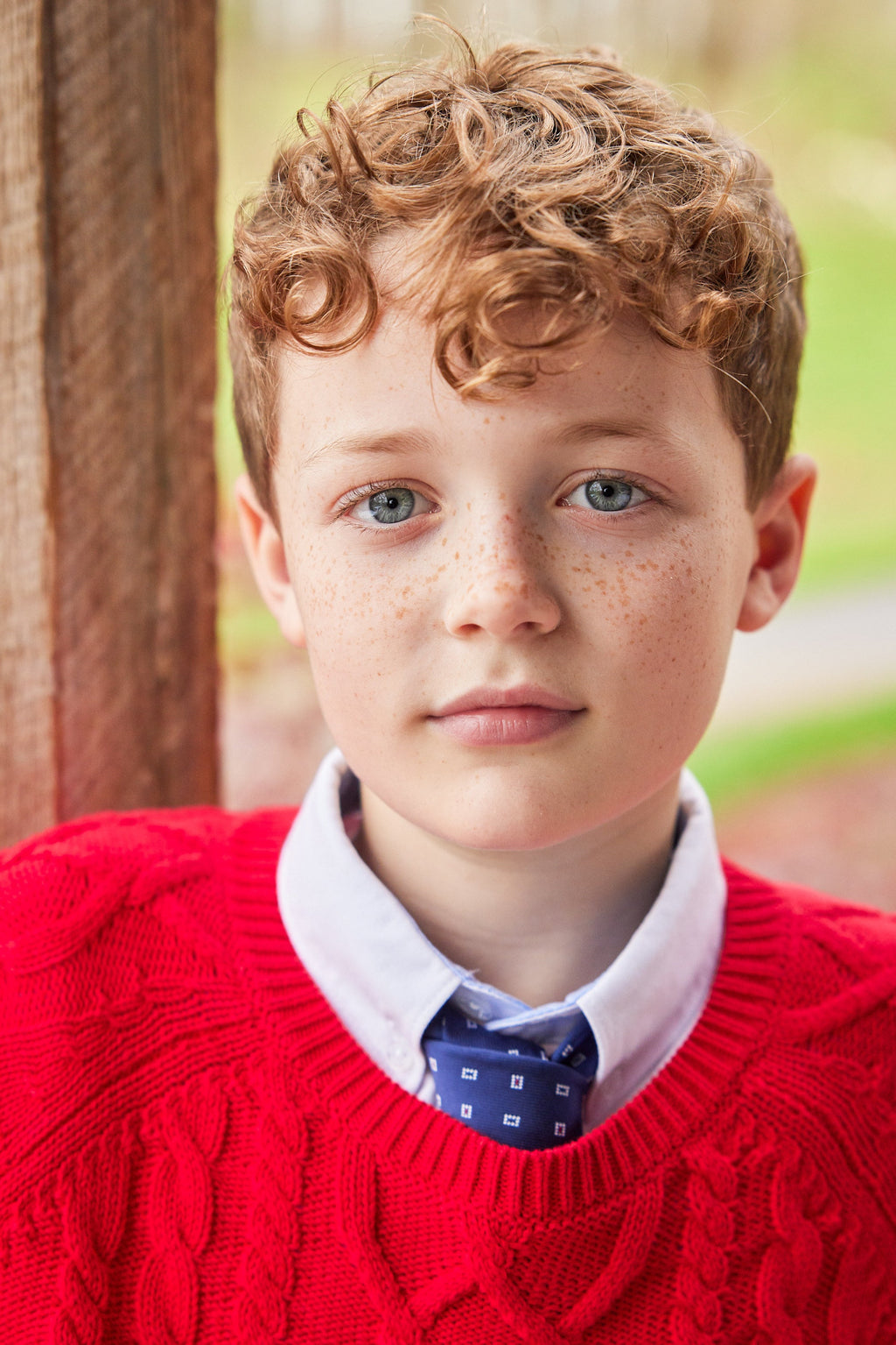Little English traditional children's clothing.  Boy's navy patterned neck tie for formal occasions.