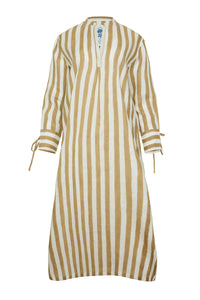 Cairo Caftan in Khaki Stripe