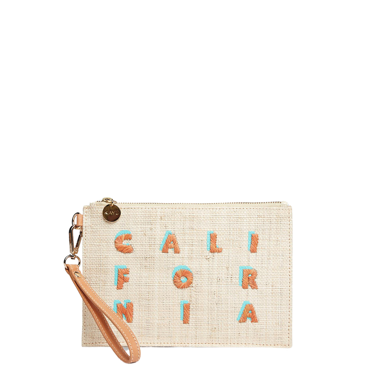 California Straw Pouch Wristlet Bag