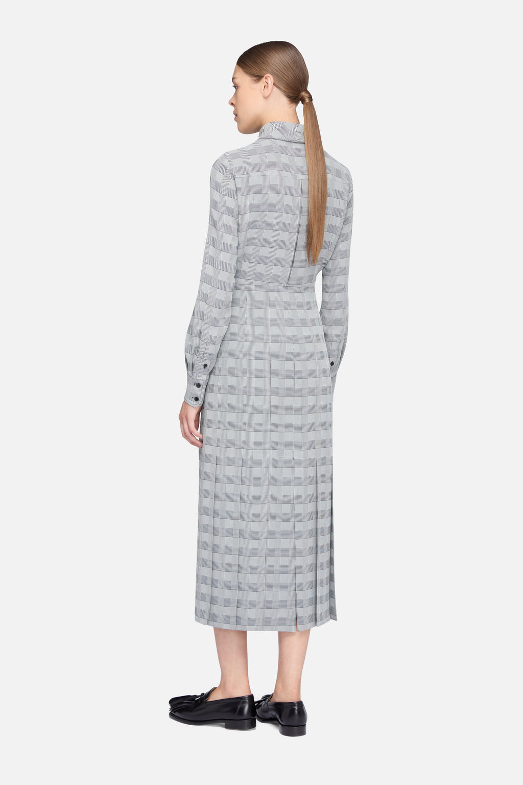 Caliste Dress in Black & White Prince of Wale Check