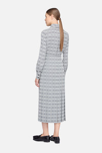 Caliste Dress in Black & White Prince of Wale Check