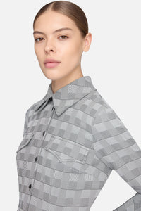 Caliste Dress in Black & White Prince of Wale Check