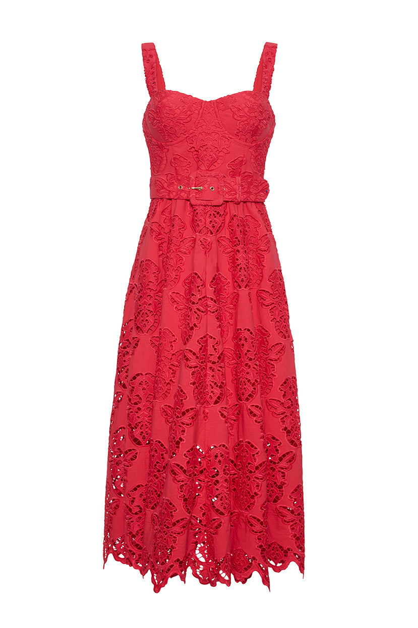 Calypso Dress in Azalea Eyelet