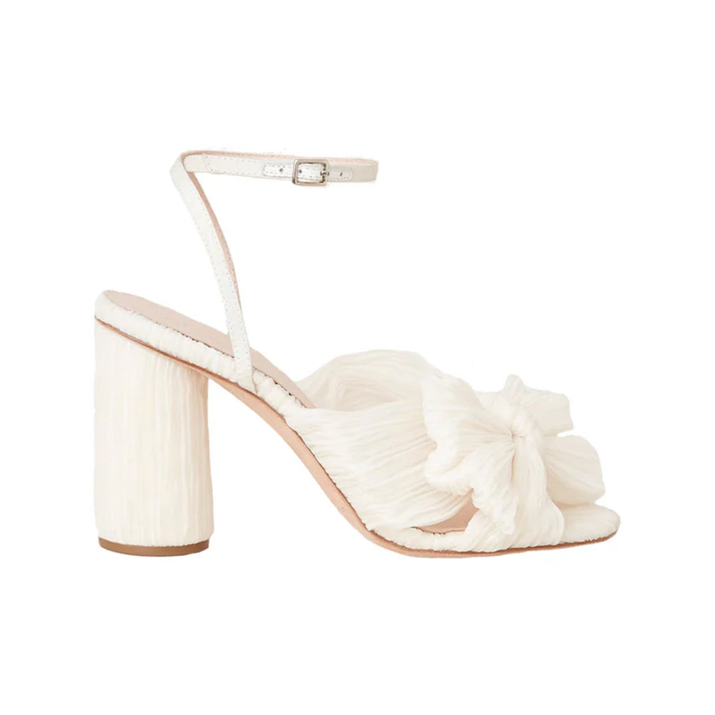 Camellia Bow Heel in Pearl