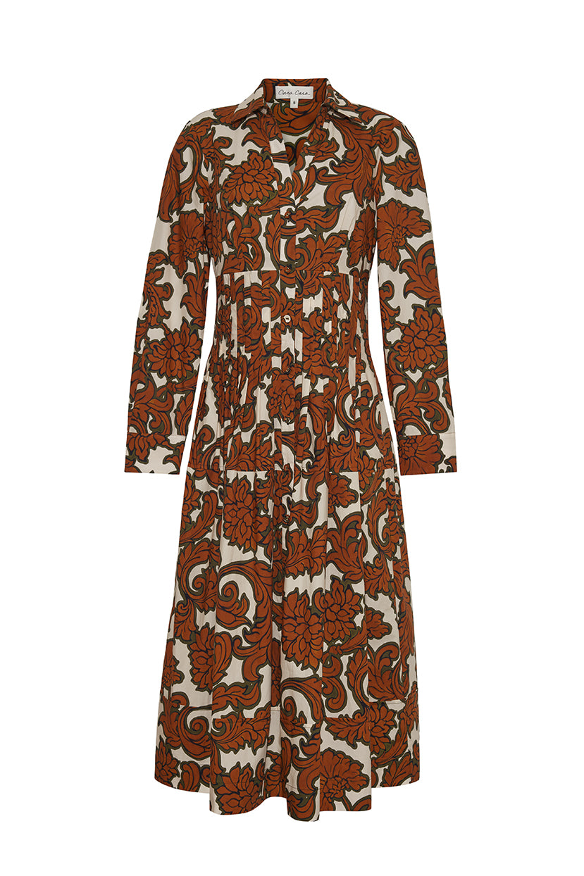 Cameron Dress in Mystic Flora Olive
