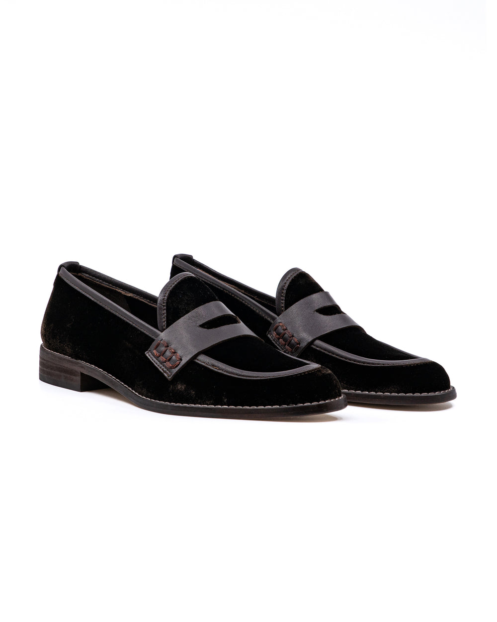 Camila Velvet Loafer in Chocolate