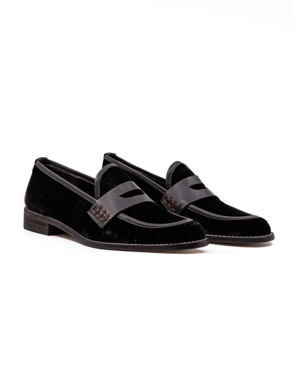 Camila Velvet Loafer in Chocolate