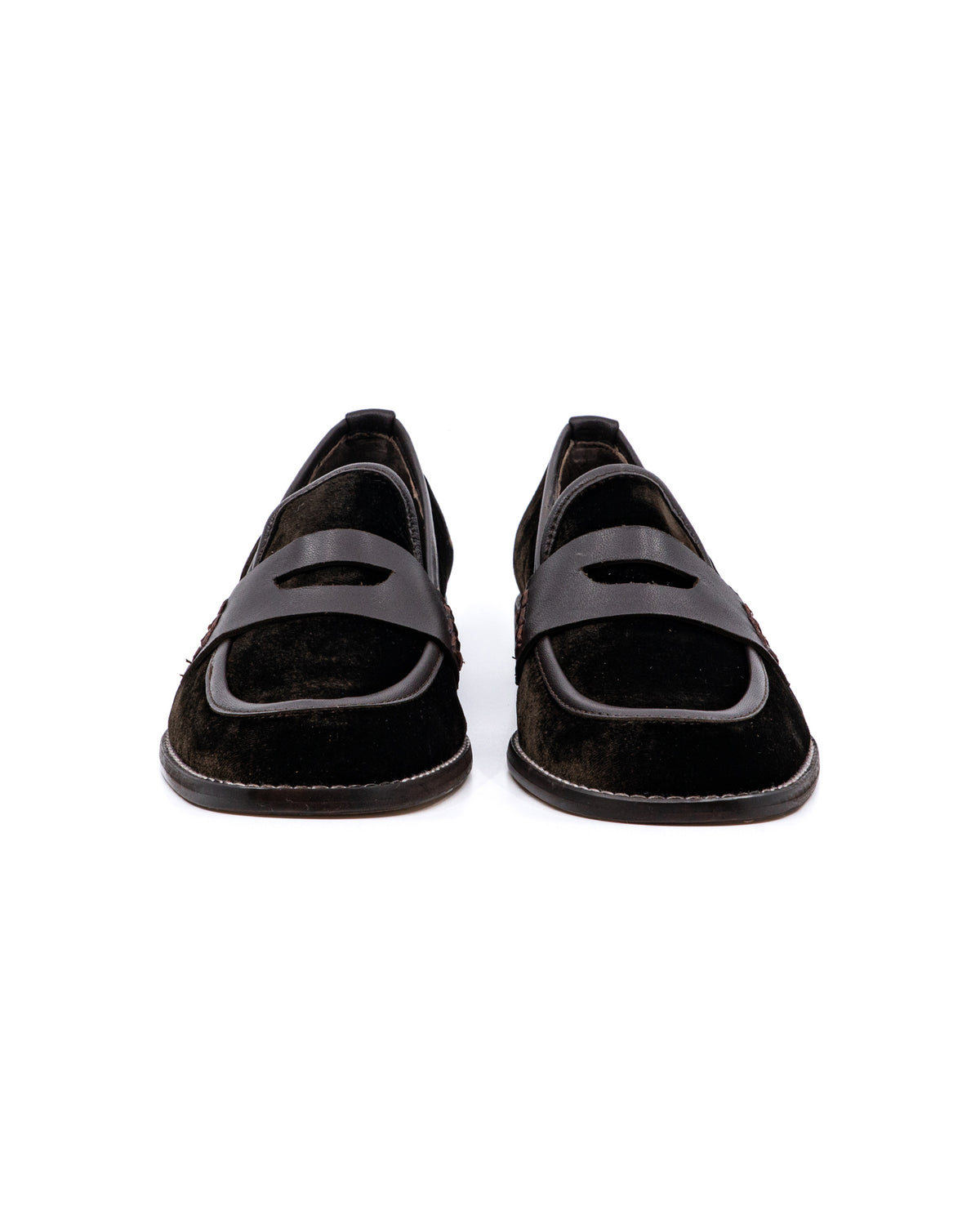 Camila Velvet Loafer in Chocolate