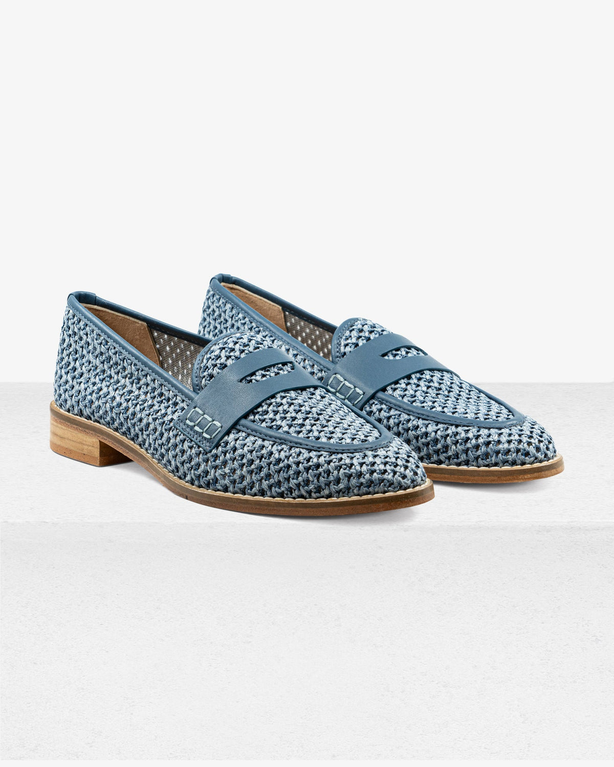 Camila Blue Raffia Loafer