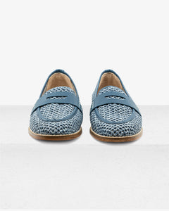 Camila Blue Raffia Loafer