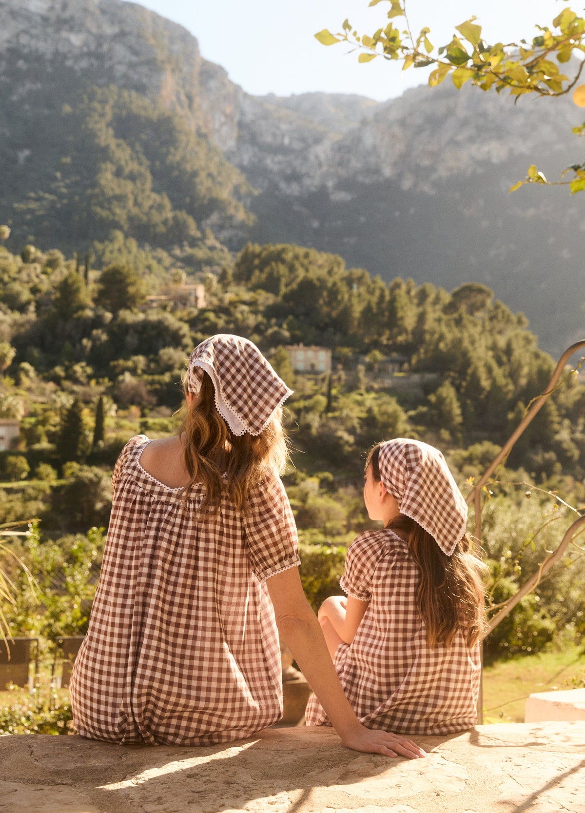 Brigitte Cotton Nightdress in Chocolate Gingham