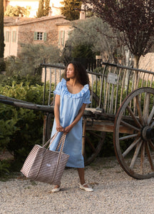 Jenny Linen Nightdress in Powder Blue