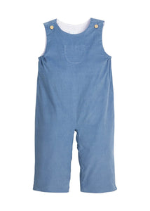 little english classic children's clothes, campbell overall in greyish blue corduroy for toddler boys for fall 