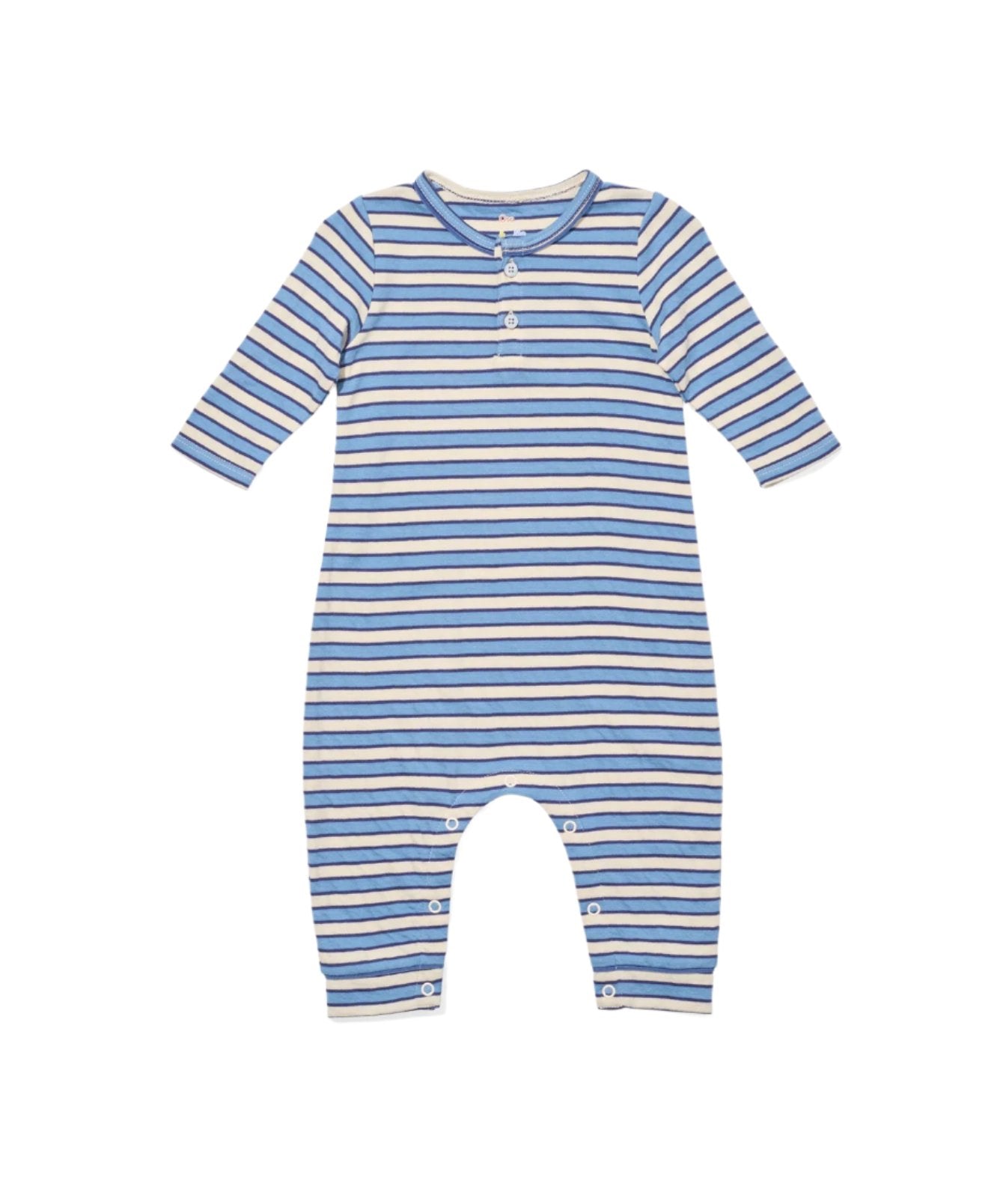 Campbell Romper in Blue Rugby Stripe