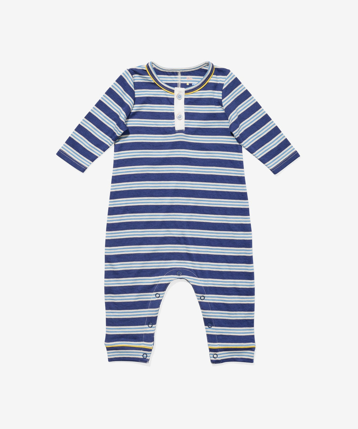 Campbell Romper in Navy Twin Stripe