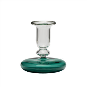 Pebble Glass Candlestick in Teal