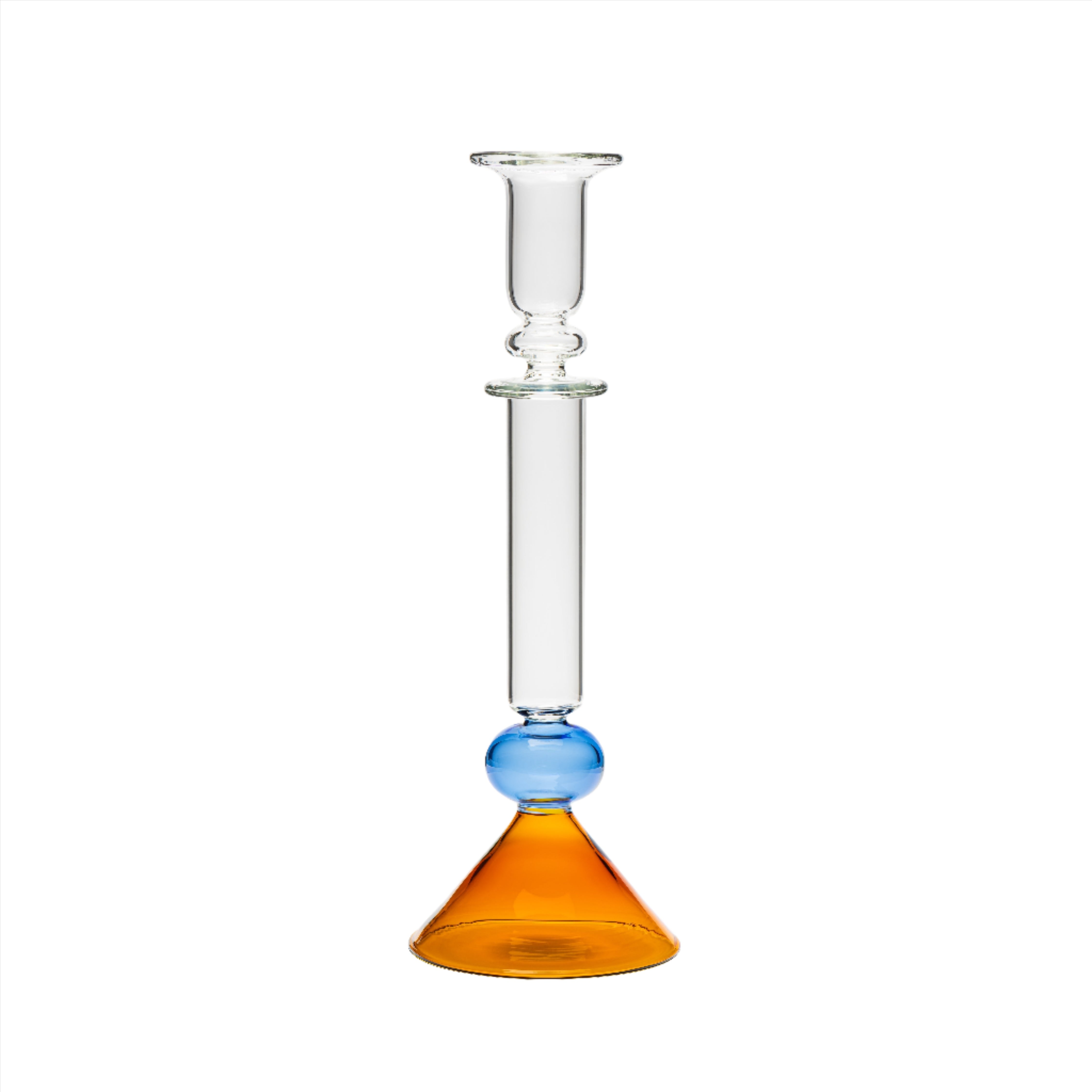 Martini Glass Candlestick in Amber