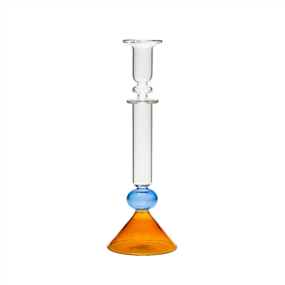 Martini Glass Candlestick in Amber