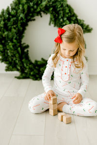 Little English traditional holiday jammies, candy cane Christmas jammies for girl