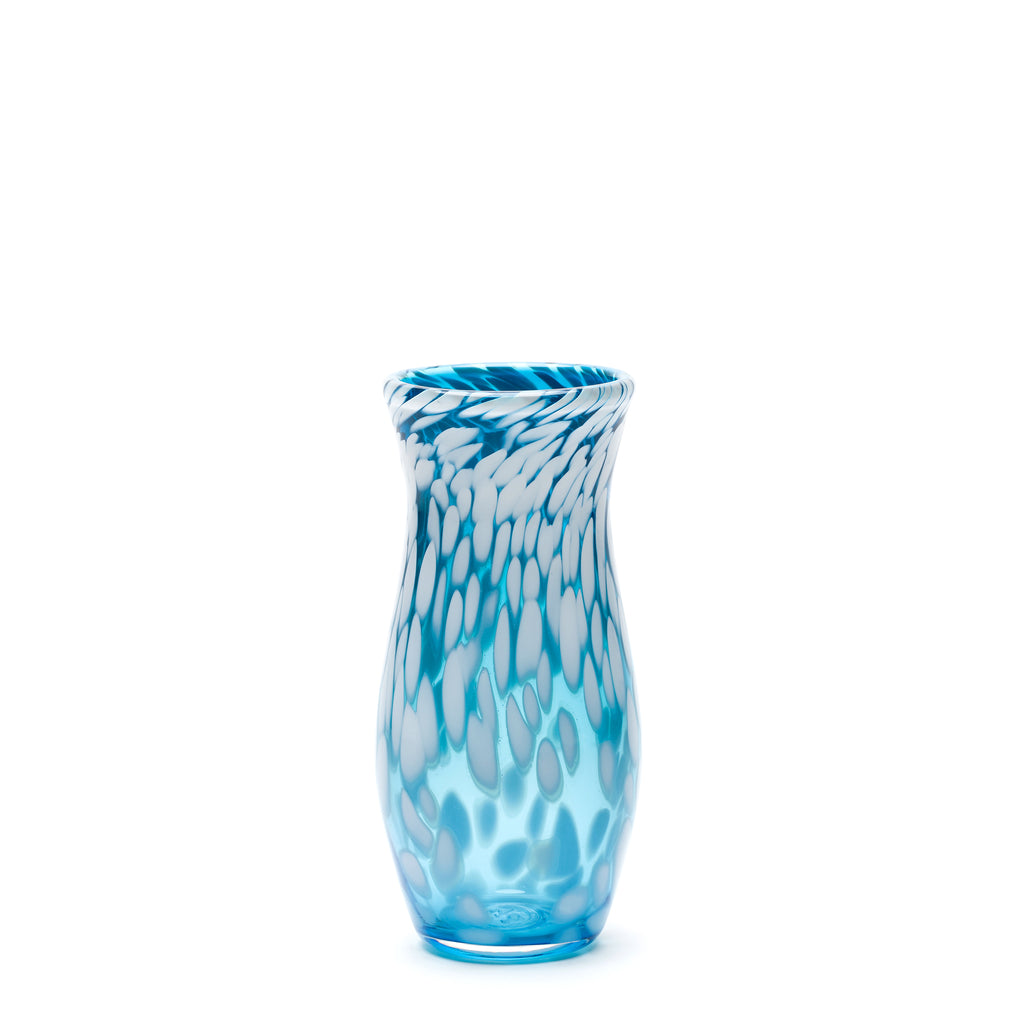 Aqua/White Spotted Vase