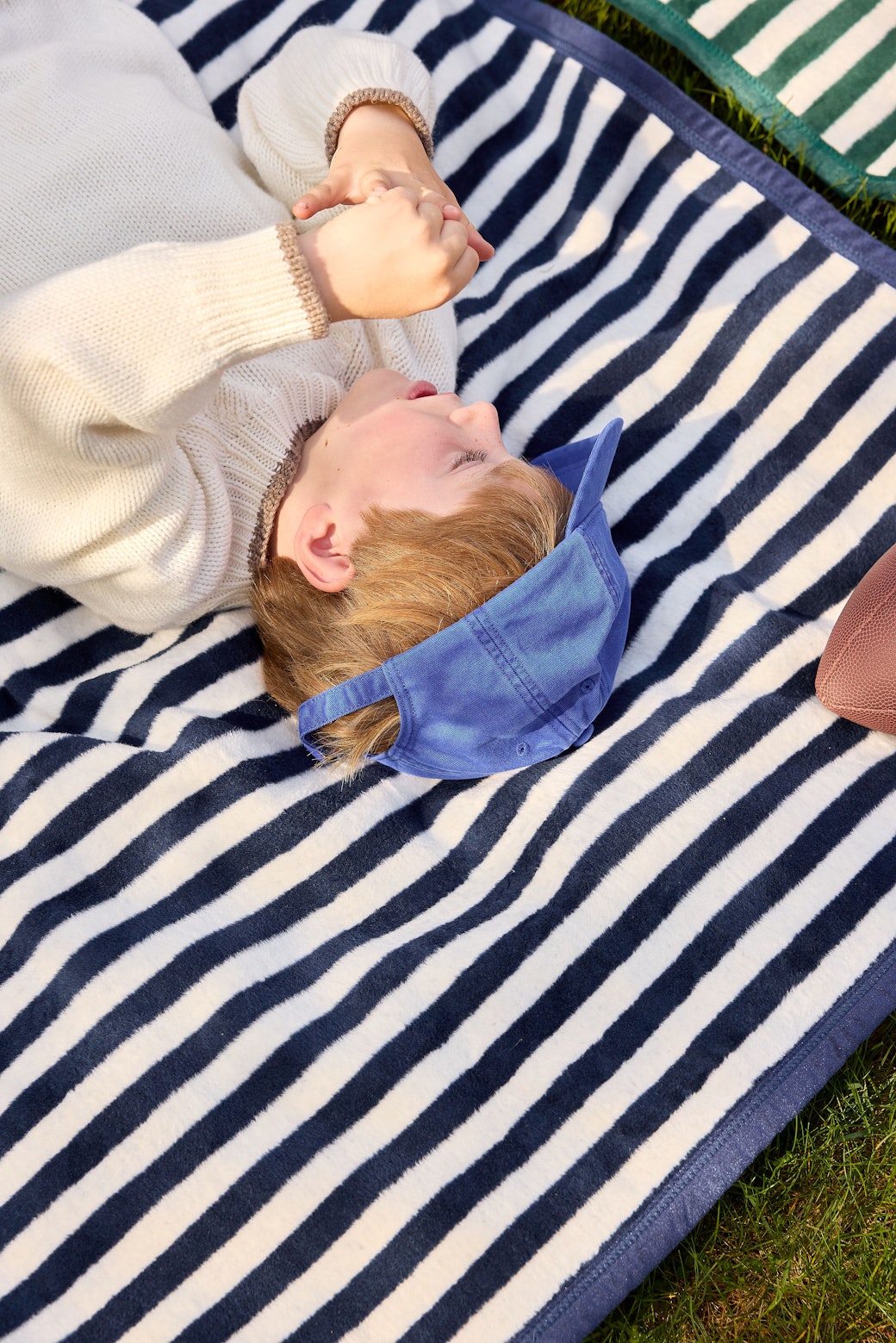 Sideline Stripe Navy Midi Blanket