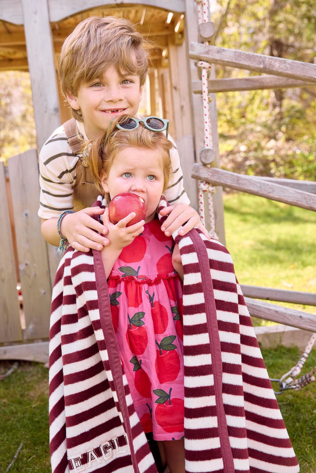 Sideline Stripe Maroon Midi Blanket