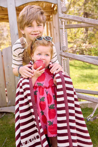Sideline Stripe Maroon Midi Blanket