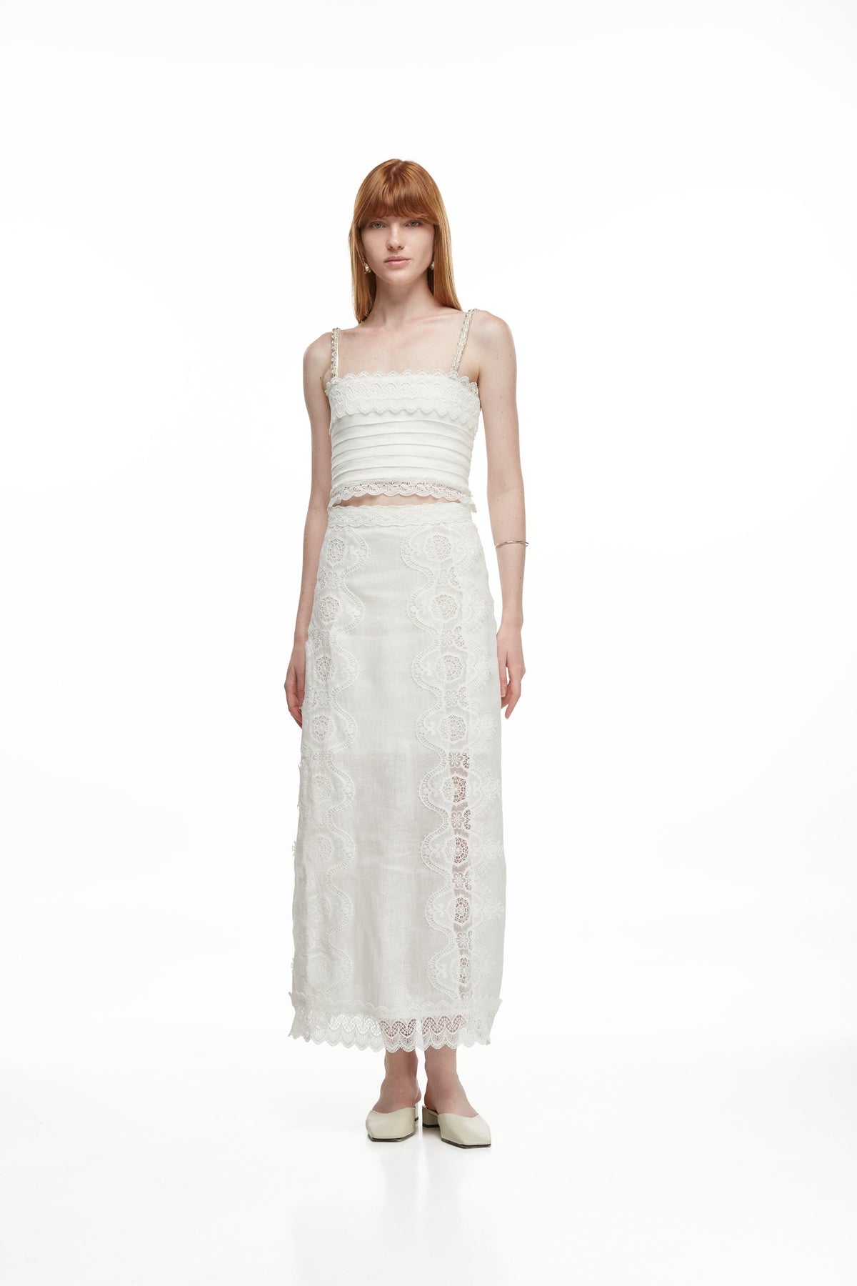Lirio Maxi Skirt in White