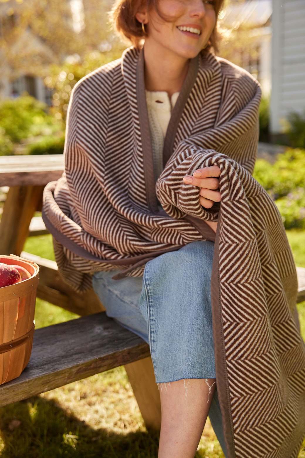 Harborview Herringbone Chocolate Blanket