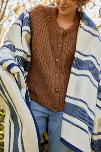 Dockside Stripe Navy Blanket