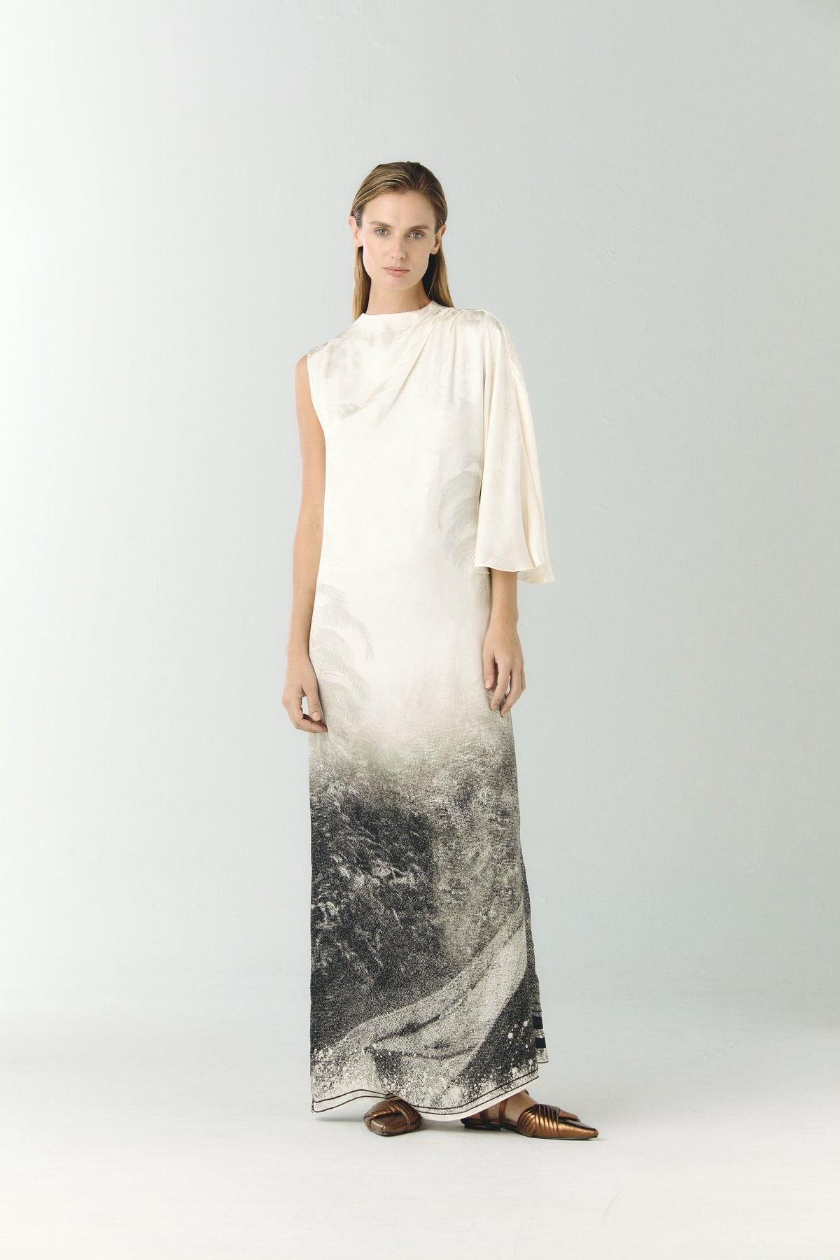 Gonzalez Silk Jacquard Maxi Dress in Paisajes Selva