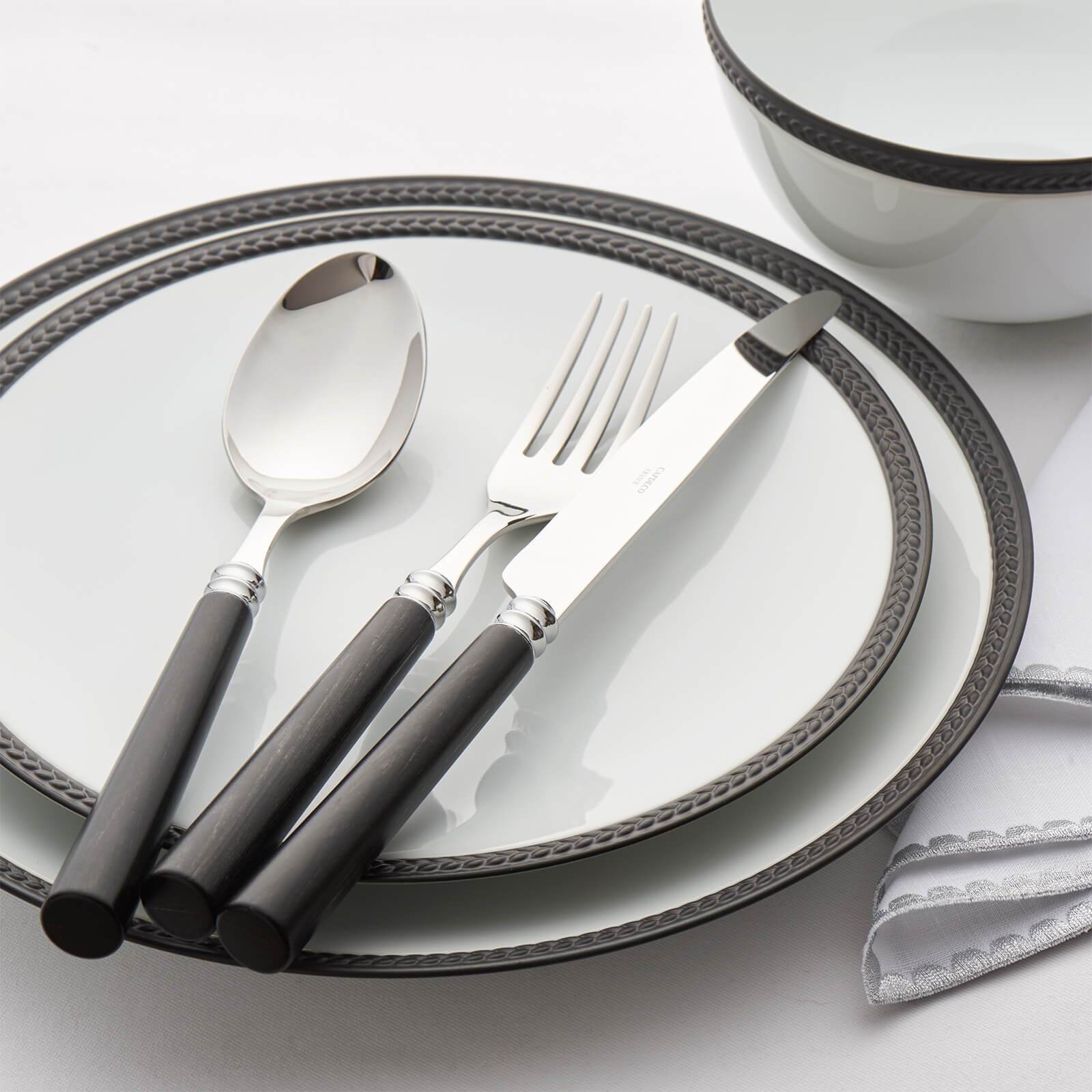 Marat Place Setting in Black Wood, Set of 5