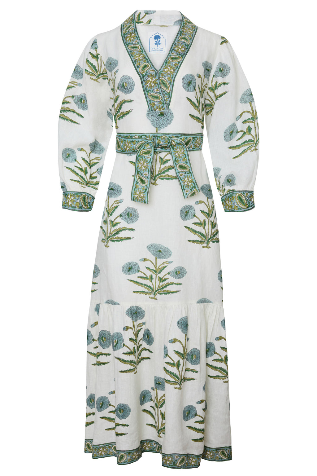 Capri Maxi Dress in Blue Flower