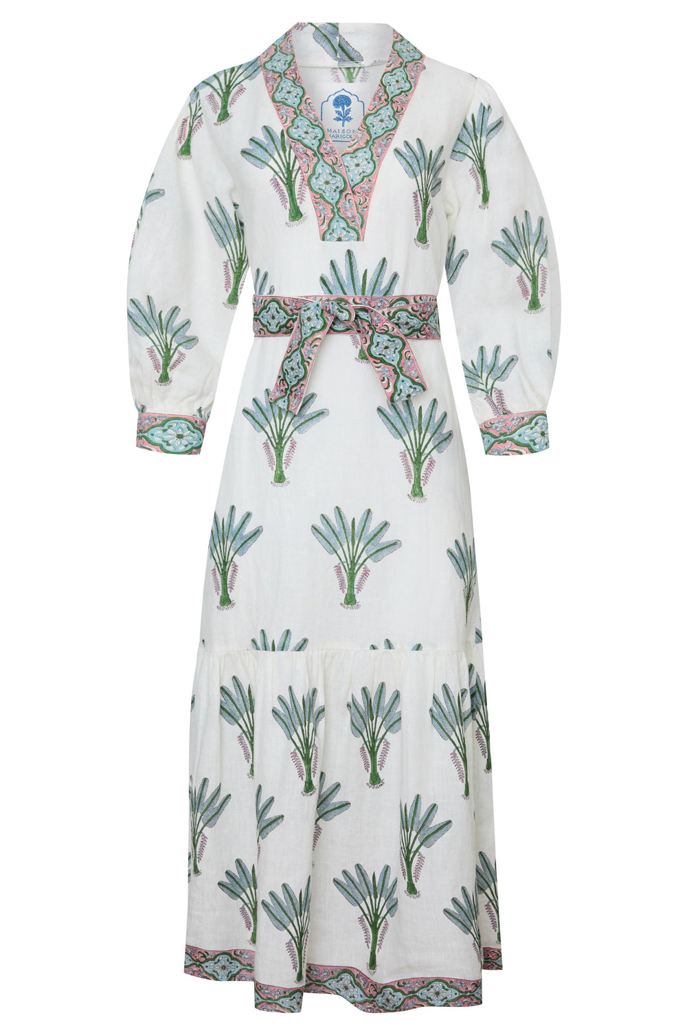 Capri Maxi Dress in Blue Palm