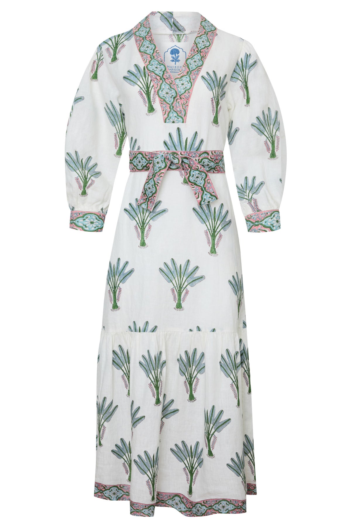 Capri Maxi Dress in Blue Palm