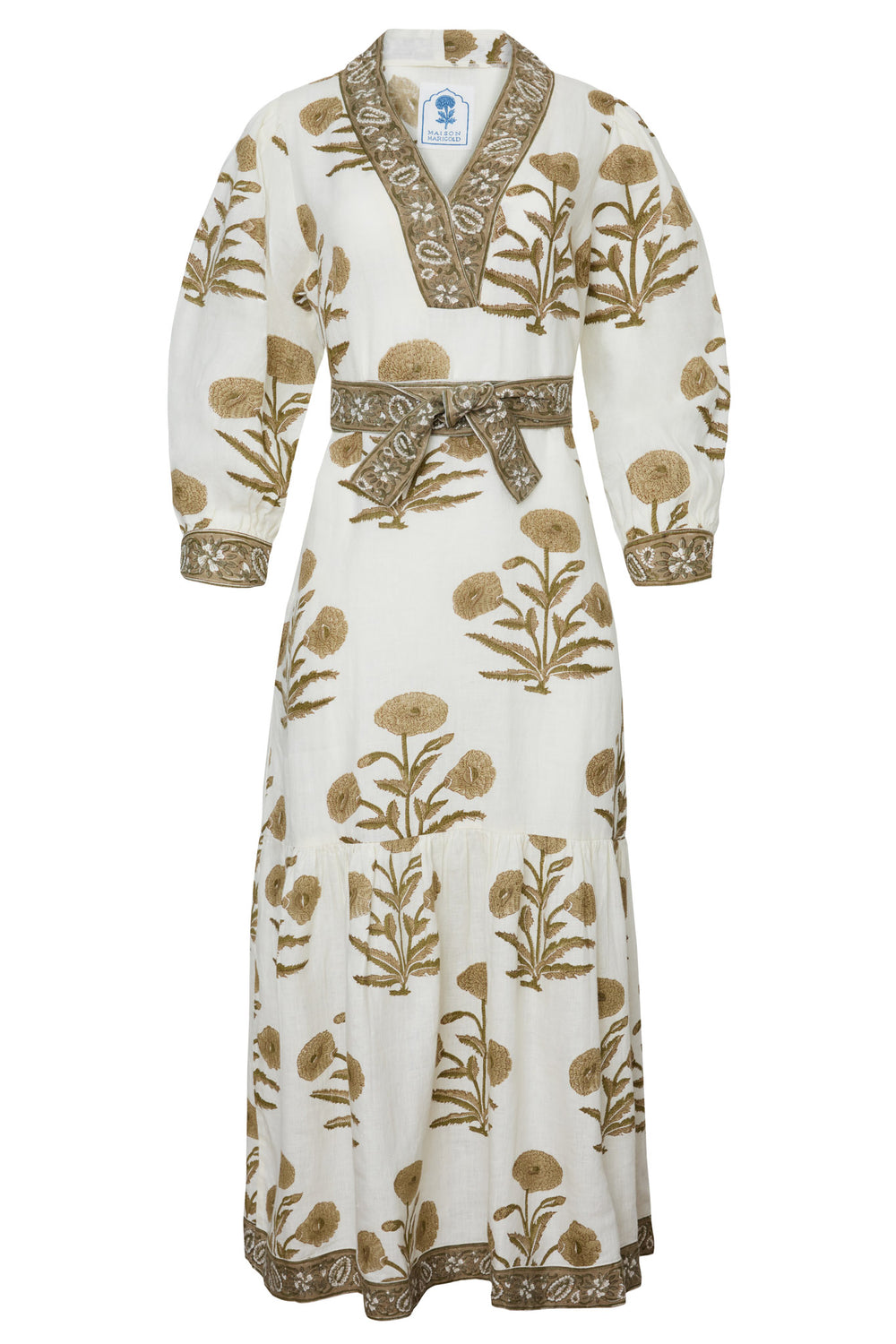 Capri Maxi Dress in Khaki Flower