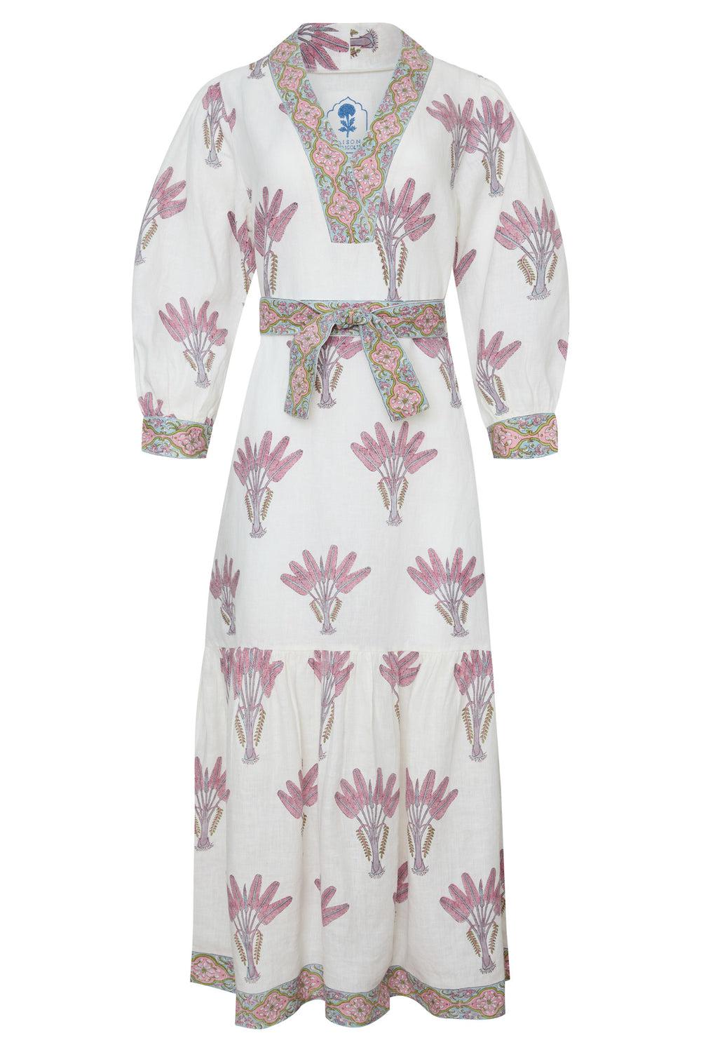 Capri Maxi Dress in Pink Palm