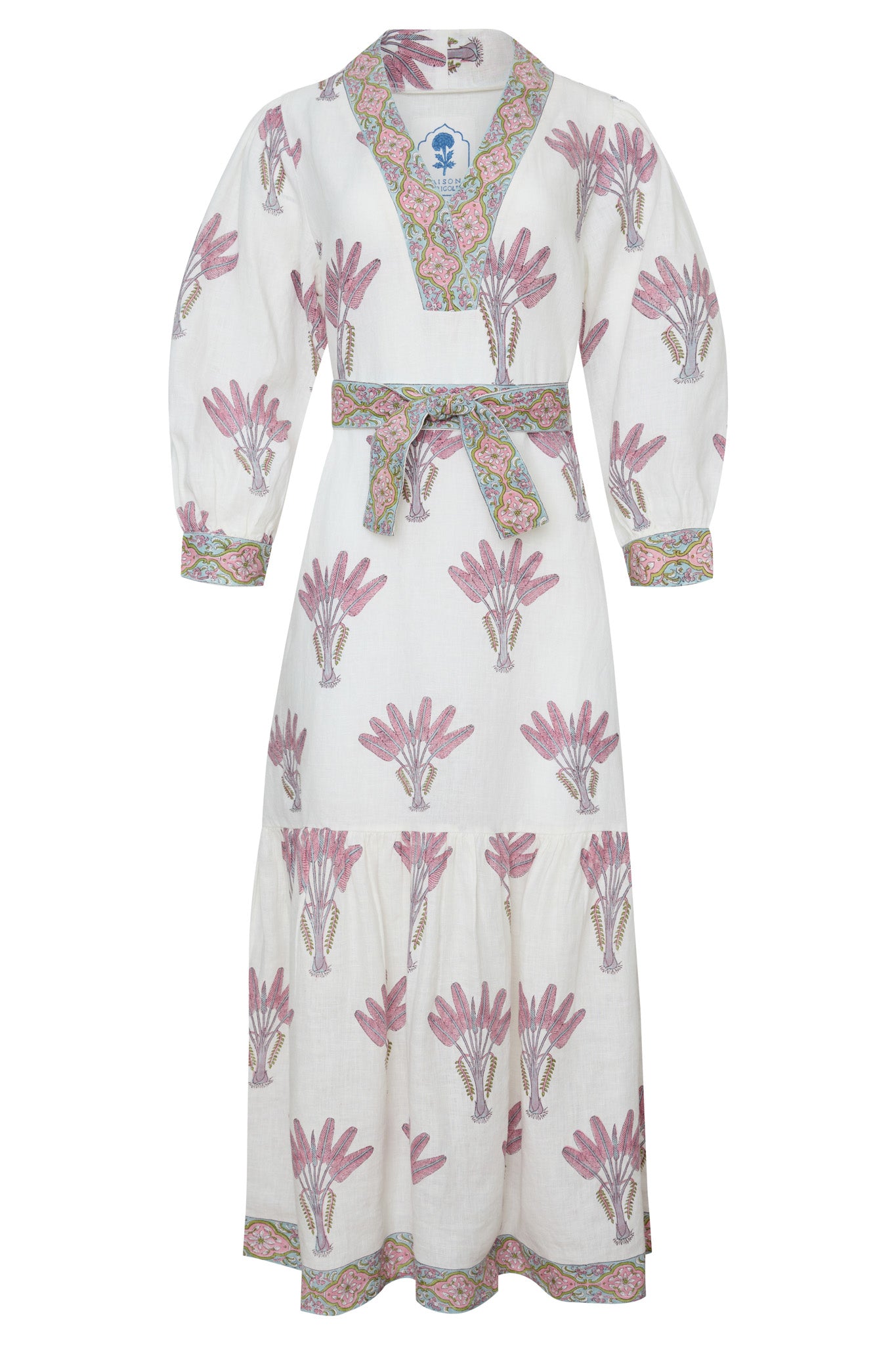 Capri Maxi Dress in Pink Palm