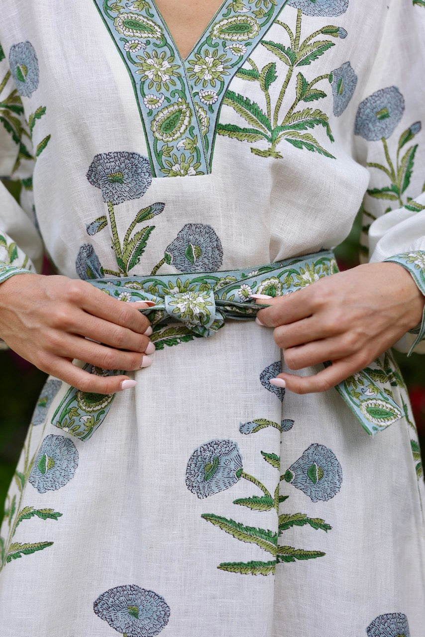 Capri Maxi Dress in Blue Flower