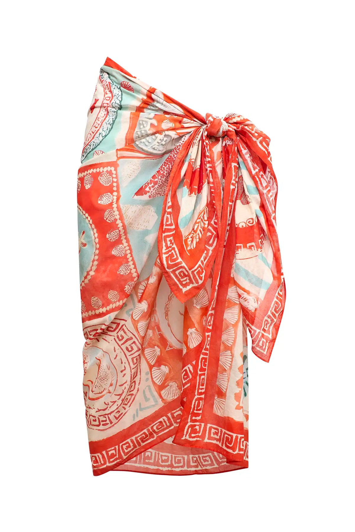 The sarong cover up in Lost at Sea print.