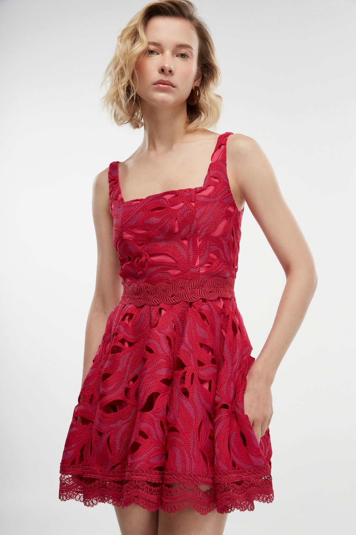 Ocaso Mini Dress in Burgundy