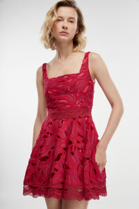 Ocaso Mini Dress in Burgundy